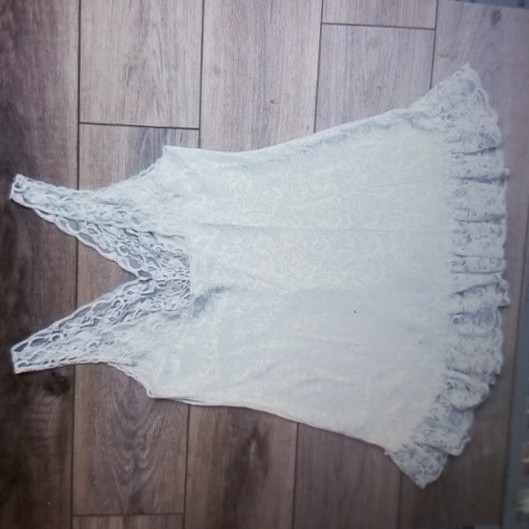 SEXY LACE LARGE VINTAGE Y2K VAL MODE WHITE FLORAL SATINY CHEMISE BABYDOLL NWOT - Picture 8 of 14